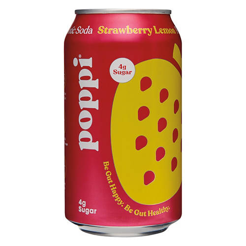 Poppi Strawberry Lemon Flavor Soda Can, 12 fl oz